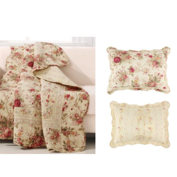 New Boho Flower Throw Blanket & Pillow - Picture 1 of 12